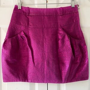 H&M Womens Mini Skirt Shiny Pink Faux Snake Skin